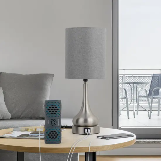 Bedroom Touch Bedside Lamps Set of 2 Table Lamp with Dual USB and AC Outlet Gary {6}