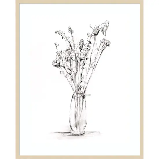 Wild Bouquet Study II by Ethan Harper Wood Framed Wall Art Print {1}