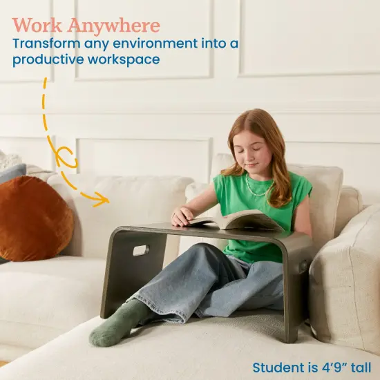 Bentwood Lap Desk with Handles, Activity Table Grey Wash {5}