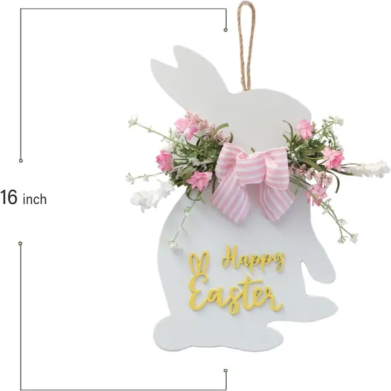 18" Easter Bunny Wreath &ndash; Spring Front Door & Farmhouse Decor {5}