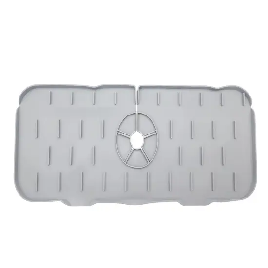 Handy Housewares Silicone Sink Faucet Drip Tray, Behind Faucet Water Catcher Drying Mat - 5.5" x 14.6", Prevents Water Splash and Keep Countertops Dry Green {3}