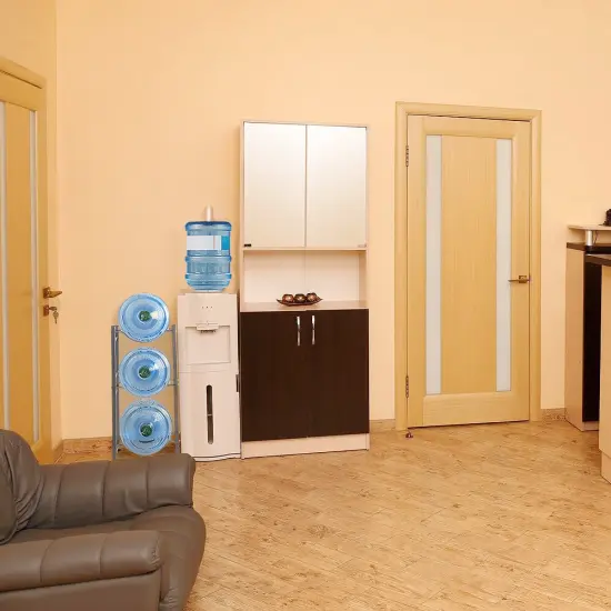 3 Tier 5 Gallon Water Jug Holder Water Bottle Storage Rack, Silver {6}