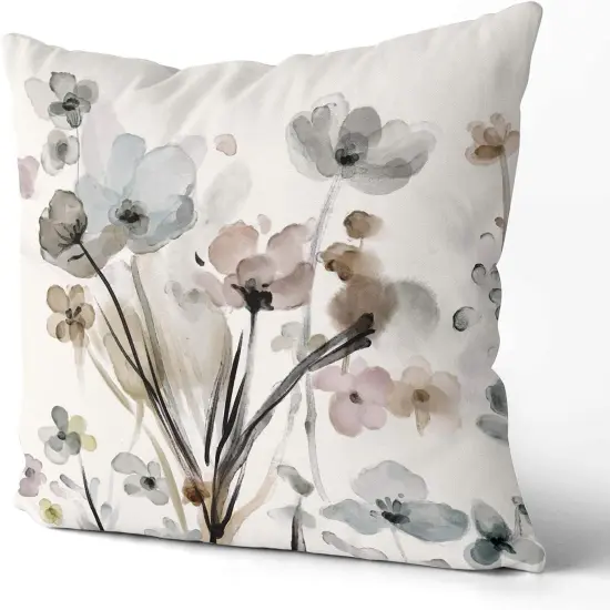 Flower Throw Pillow Covers 18x18 Set of 2, Flowers Pillow Cushion Cases, Modern Decorative Square Pillowcases for Sofa Couch Bedroom Living Room Car {5}