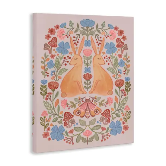 Stupell Industries Autumnal Folk Rabbits Canvas Wall Art Design by Nina Muis Surface Design {3}