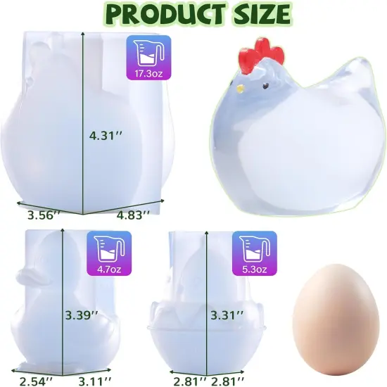 LET&rsquo;S Resin 3pcs Animal Resin Molds, Large 3D Chick & Duck Resin Molds Silicone, Flexible Effortless Demoldable Epoxy Molds for Resin Casting, Soap, Candle, Flowers Preservation {2}