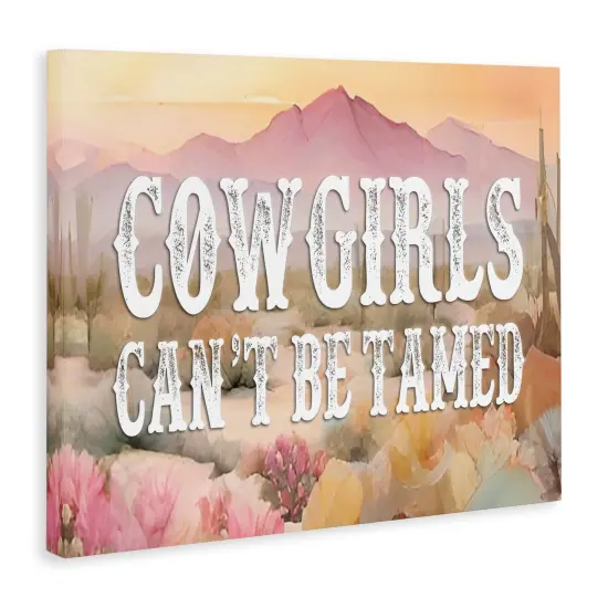 Stupell Industries Cowgirls Can't Be Tamed Canvas Wall Art Design by Lettered and Lined {3}