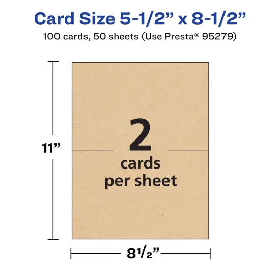 Avery 5-1/2" x 8-1/2" Rectangle, Kraft Brown Invitation Cards {5}