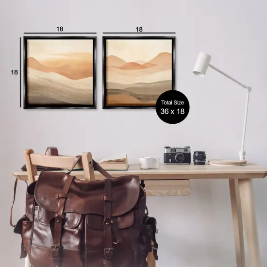 Stupell Industries Sweeping Desert Dunes 2pc Floater Framed Canvas Wall Art Set Design by Irena Orlov {3}