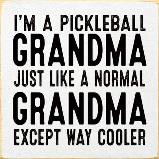 Unique Pickleball Grandma Gear Trendy Knotty Pine for the Active Grandmother White-Black {1}