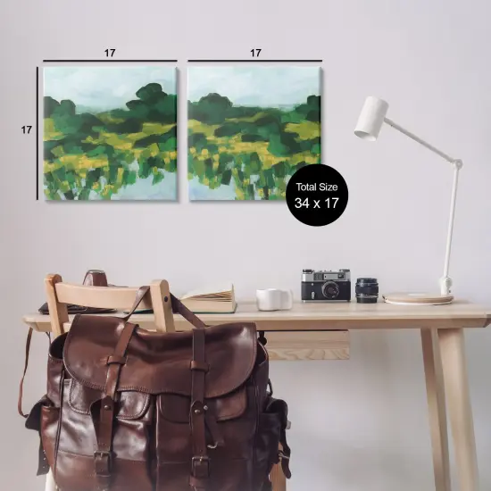 Stupell Industries Reflecting Green Nature 2pc Canvas Wall Art Set Design by June Erica Vess  {3}