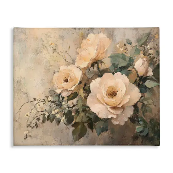 Stupell Industries Blush Roses Blooming Canvas Wall Art Design by Petal Prints Design {1}