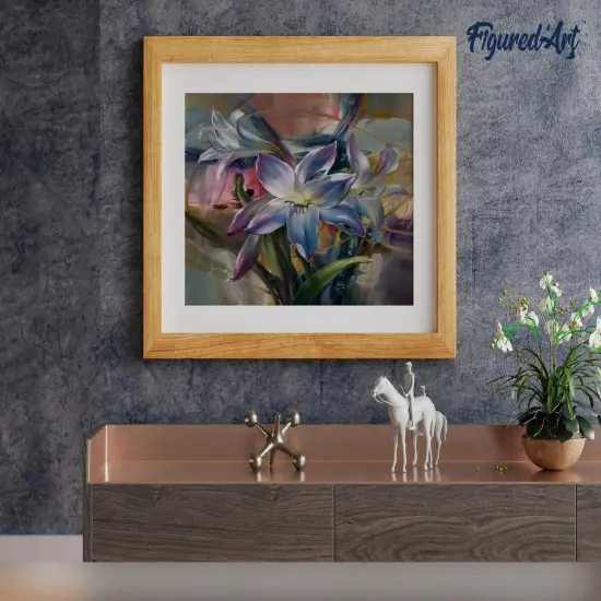 Figured'Art Paint by Numbers Kit for Adults Colourful Lilies 16"x20" - Craft Art Painting Rolled Canvas with DIY wooden frame {4}