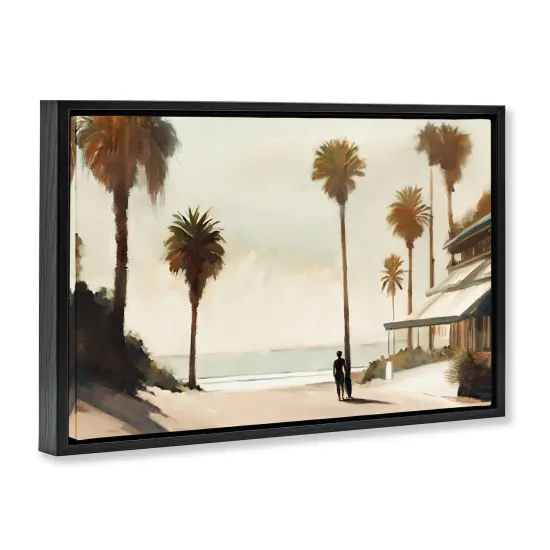 Stupell Industries Tropical Caf&eacute; Del Mar Floater Framed Canvas Wall Art Design by Noah Bay {3}
