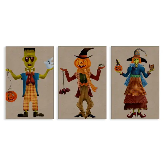 Stupell Industries Fun Halloween Friends 3pc Canvas Wall Art Set Design by Regina Moore {1}