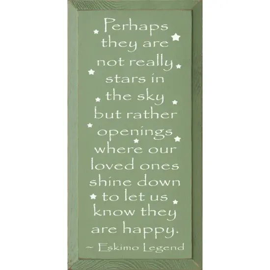 Eskimo Legend Quote on Knotty Pine: Loved Ones Shine Down, Inspirational Sign Purple-White {2}