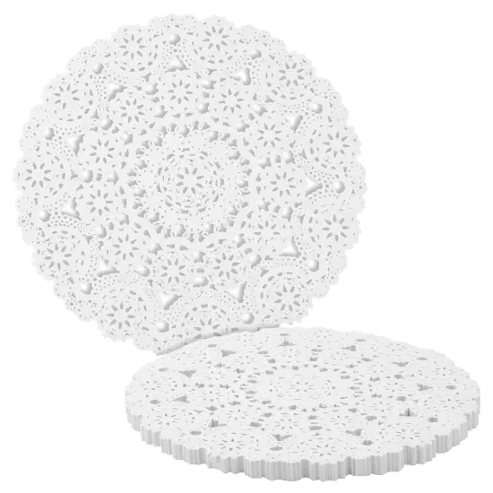 200 White Lace Paper Doilies, 12 Inch Round Medallion Disposable Wedding Placemats, Bulk {1}