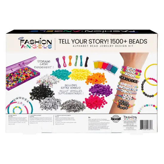 Fashion Angels: Jewelry Design Kit - Tell Your Story - Alphabet Beads, DIY Bracelet Making Set w/ Case, Design & Spell w/ 1500+ Beads, Girls-Kids 8+ {5}