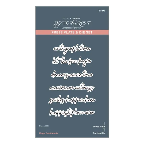 Spellbinders BetterPress Press Plate & Die Set-Magic Sentiments {1}