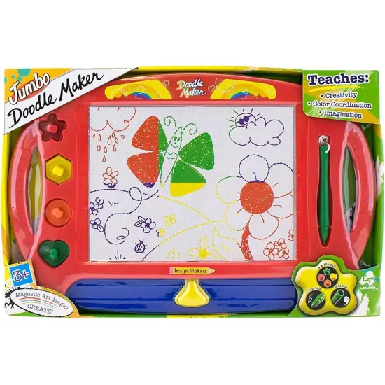 Lanard: Doodle Maker - Drawing Board, Create Magnetic Art Magic, Magnetic Pen, 4 Colorful Stamps, Imaginative & Creative Play, STEM Toy, Kids Ages 3+ {6}
