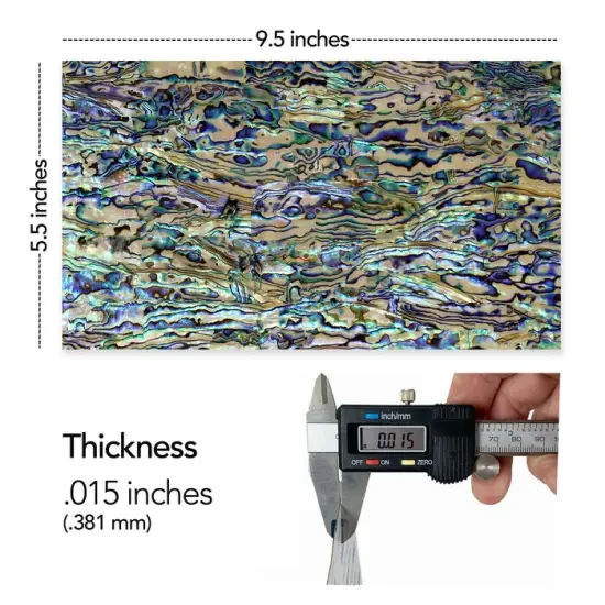 Shell Veneer, 5.5 x 9.5 inches | WMOP, BMOP, Abalone | Includes 3M Adhesive Sheet for Application, Great for Inlay Projects Natural Light {2}