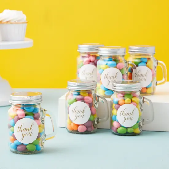 24 Pack 4 oz Mason Jars with Lids, Mini Glass Jars with Metal Lids and Handles for Arts and Crafts, DIY Projects Clear {3}