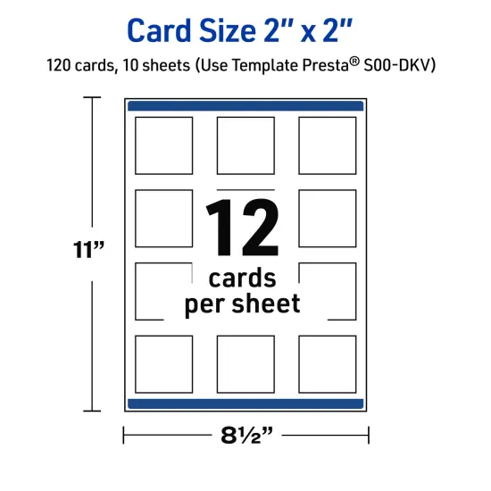 Avery Printable Square Cards, Black and White Polka Dots, 2" x 2", Matte White Square Cards, Laser/Inkjet, 120ct, Great for Business Cards {5}