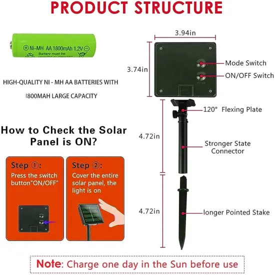 Dazzle Bright 2 Pack Total 400LED 132FT Green Christmas Solar String Outdoor Lights, St. Patrick's Day Solar Powered with 8 Modes Waterproof Fairy Lights for Patio Garden Tree Party Yard Decoration {5}