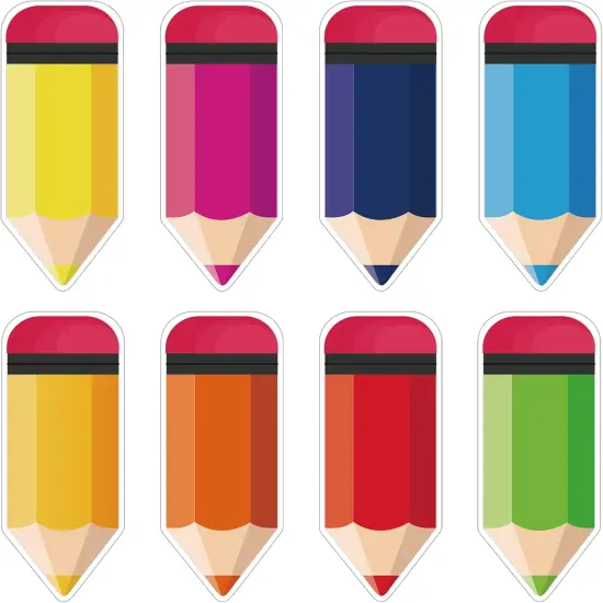 72 PCS Colorful Pencils Cutouts for Classroom Decoration {1}