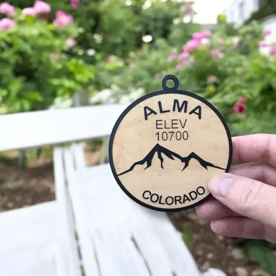 Ornament - Black - Alma Colorado elevation 10700 feet {6}