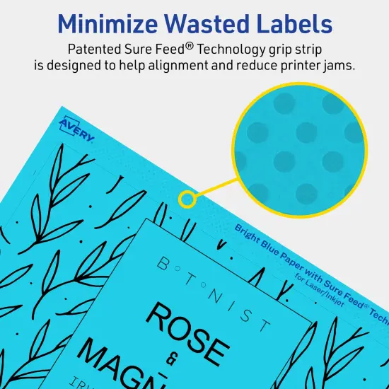 Avery Bright Blue Paper Labels, 4.75" x 7.75" Rectangle {4}