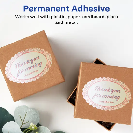 Avery Pearlized Ivory Oval Scalloped Labels with Sure Feed Technology, Print-to-the-Edge, 2" x 3" {3}