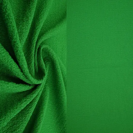 1 Yard Solid Popcorn Woven Fabric, 56/57&Prime; Wide Polyester Spandex Blend GREEN KELLY {1}