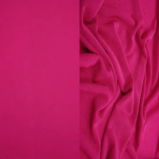 1 Yard 1x1 Slinky Rib Knit Fabric, Solid Color Polyester Spandex, 52/54&Prime; Wide MAGENTA {5}