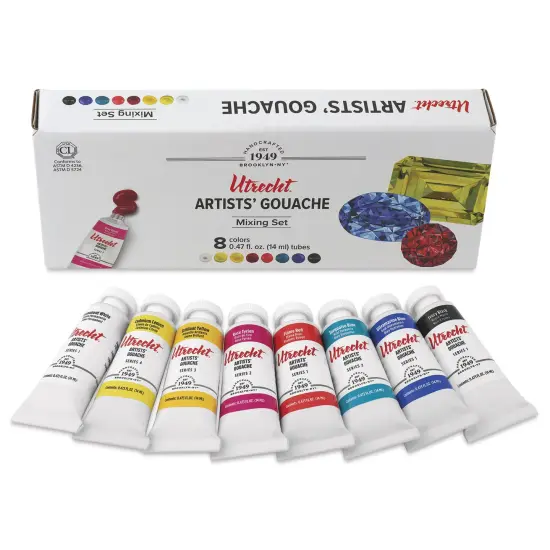 Utrecht Artists' Gouache - Set of 8, Mixing Colors, 14 ml Tubes {2}