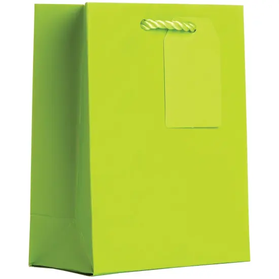 Pack/6: Matte Lime Gift Bag - 6 x 3 x 7-1/2" {1}