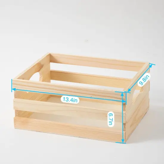 Set of 3 Rustic Wooden Nesting Crates with Handles {3}