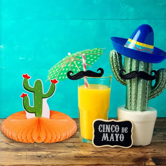 9 Pieces Fiesta Party Decorations Mexican Party Table Decor 8'' fiesta Honeycomb Mexican Table Centerpieces Cinco De Mayo Decorations for Taco Day of The Dead Decor Supplies Favors {5}