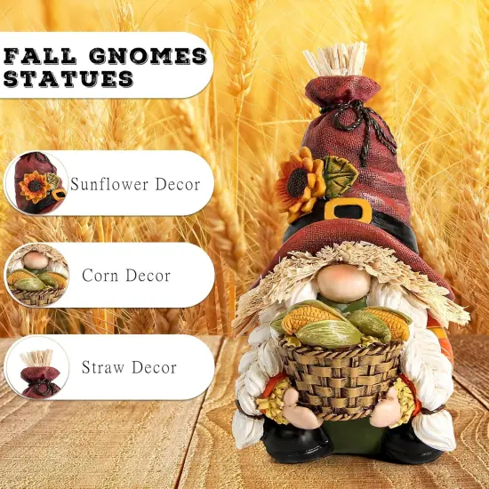 Harvest Gnomes Figurines for Fall Decor(Fall Gnome Women) {2}
