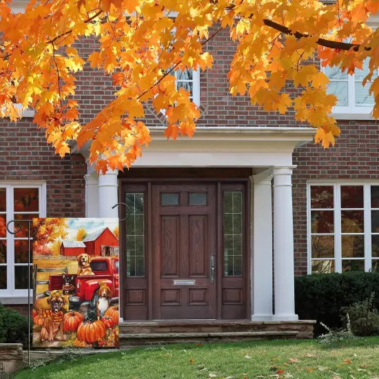 Dog Fall Garden Yard Flag 12x18 Inch(Multicolor) {1}