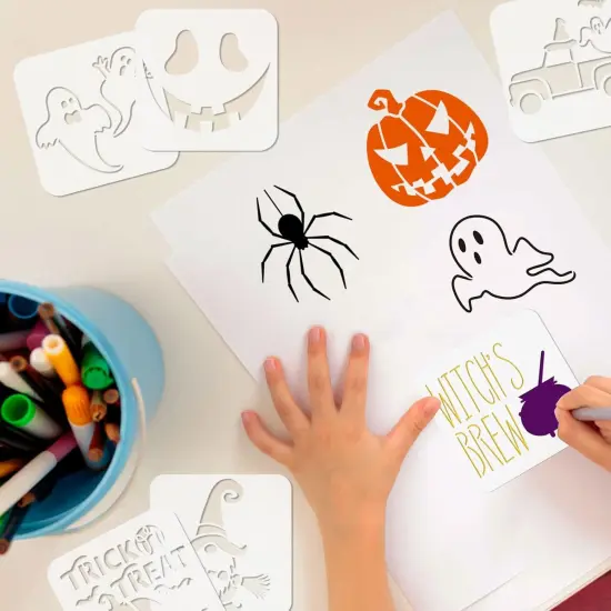 24 PCS Small Halloween Stencils for Painting on Wood, 3x3 inch (Halloween) {5}