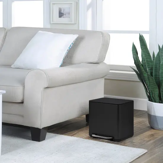 6 Liter(1.58 Gallon) Small Trash Can with Plastic Inner Buckets Black {4}