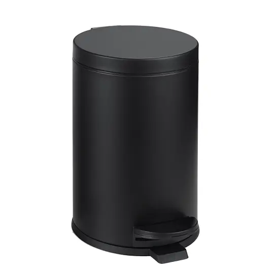 4.5 Liter(1.2 Gallon) Small Round Trash Can with Plastic Inner Bucket Black {1}