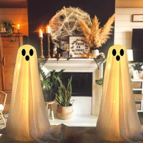 2 Packs Light Up Ghost-Lighted Spooky Ghost Decor {4}