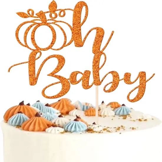 1 PCS Pumpkin Oh Baby Cake Topper Glitter Fall Theme Pumpkin Baby {6}