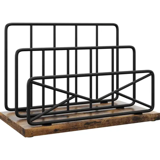 Desktop Mail Sorters Mail Organizer-with 2 Slot Matte Black Metal Desktop Mail Sorter Metal Storage File Holder Letter Sorter Organizer for Home or Office Desktop {2}