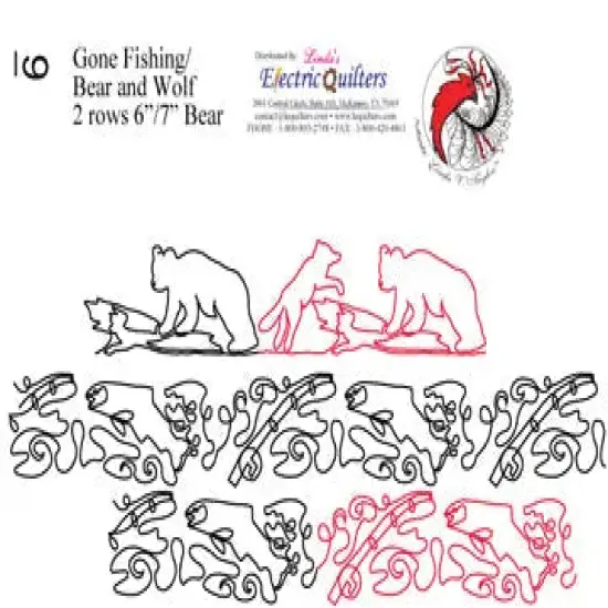 009 Fish, Bear & Wolf Pantograph by Linda V. Taylor {1}