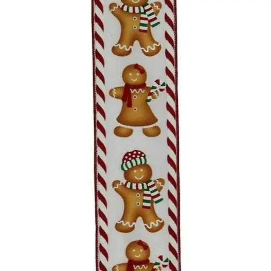 2.5" Gingerbread Boy Girl Ribbon: White (10 Yards) {2}