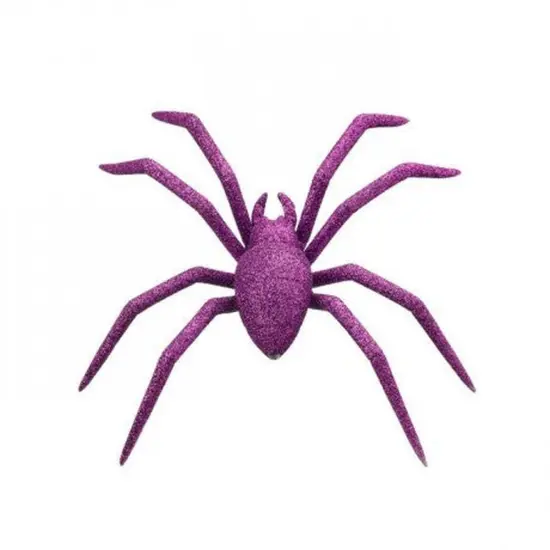 8" Purple Glitter Spider {1}