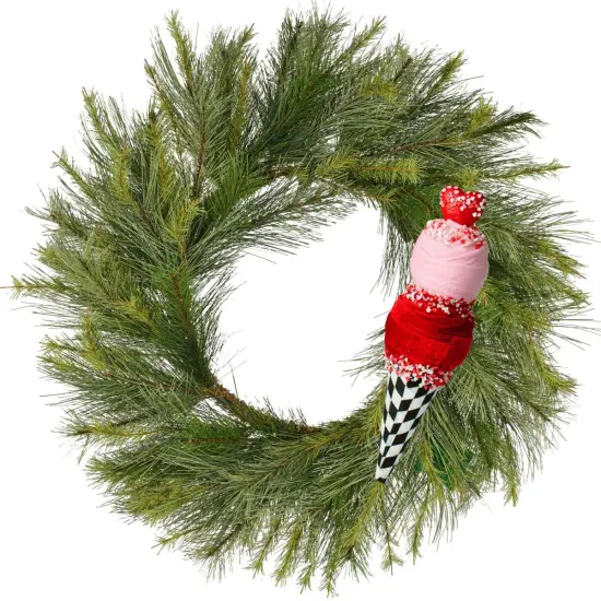 13" Harlequin Valentine Ice Cream Cone: Pink & Red {4}