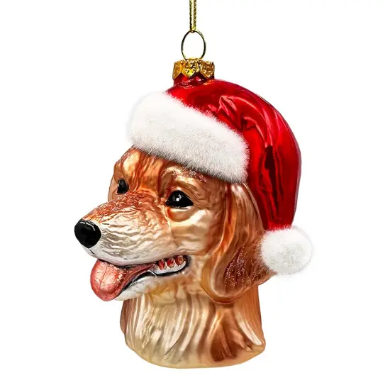 Golden Retriever Glass Christmas Ornament, Labrador Tree Decoration {1}